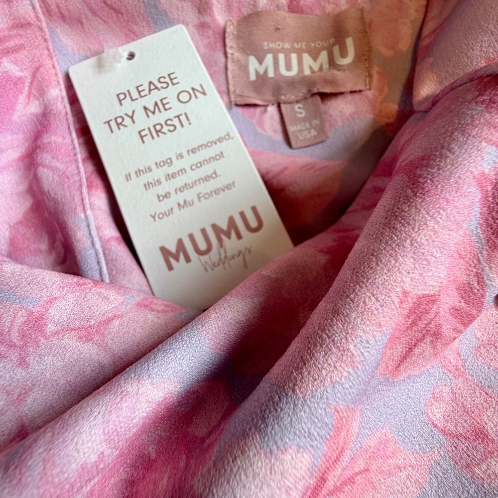 NWT Show Me Your MuMu Women’s Flower Dutchess Ruffle Floral Top Crop Size Small - Picture 7 of 8
